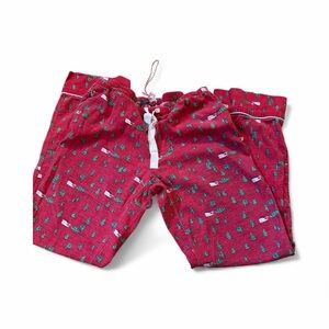 VineyardVines Red Pajama Bottoms with Tree along with pink whale